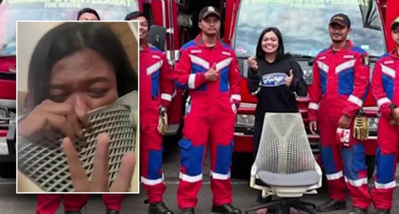 Indonesian woman rescued by fire department after nose ring gets stuck in chair: 'Wasn't the strangest call'