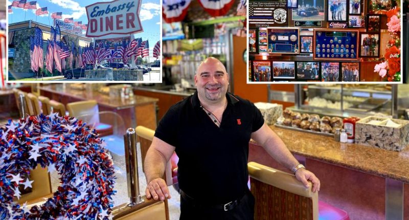 Inside Embassy Diner, Long Island's most patriotic diner