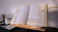 A Quran was found opened on the desk