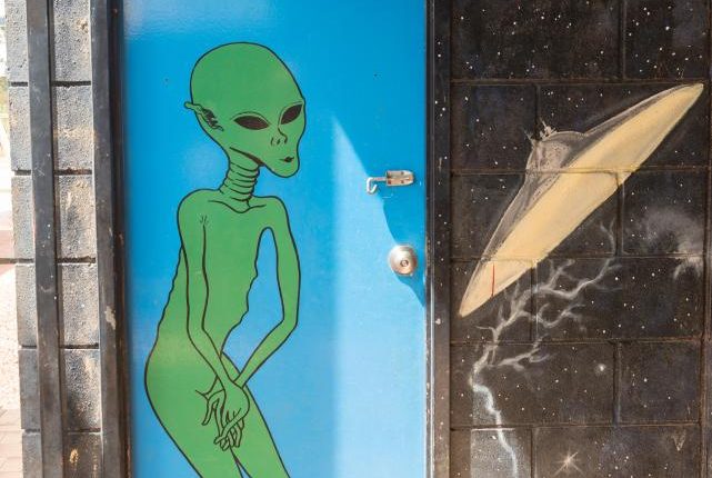 Everything at Wycliffe Well was made to be alien-themed