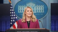 White House Press Secretary Karoline Leavitt at a press briefing.