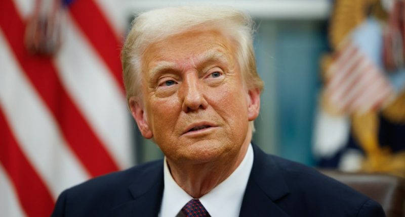 Close-up of Donald Trump in the Oval Office.