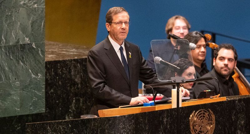 Israeli President Herzog highlights antisemitism in UN speech as new report shows shocking trend