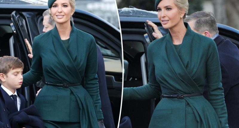Ivanka Trump wears forest green outfit and matching hat at Donald Trump inauguration