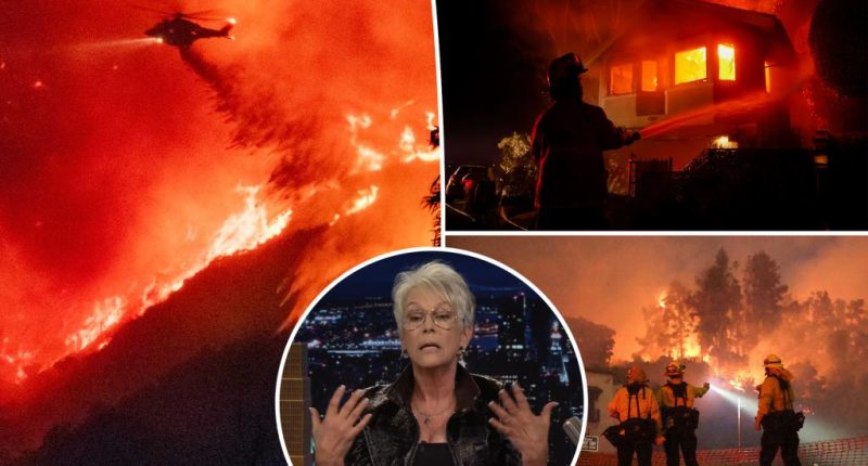 Jamie Lee Curtis fights back tears over California wildfires on 'Tonight Show'