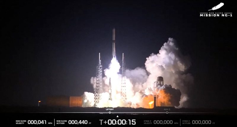 Jeff Bezos' Blue Origin rocket lifts off from Florida on debut mission