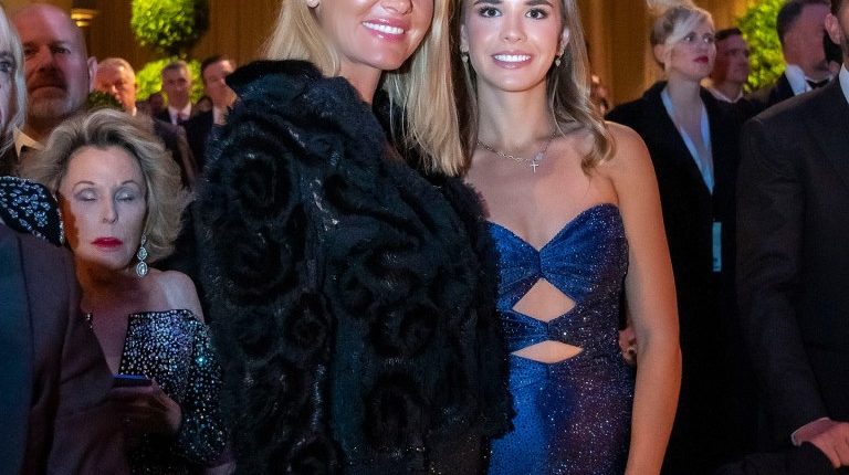 Kai Trump and her mother at a formal event.