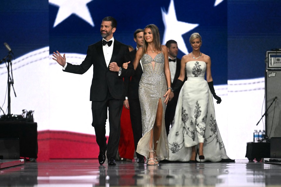 Donald Trump Jr. and his daughter Kai Madison Trump at the Liberty inaugural ball.