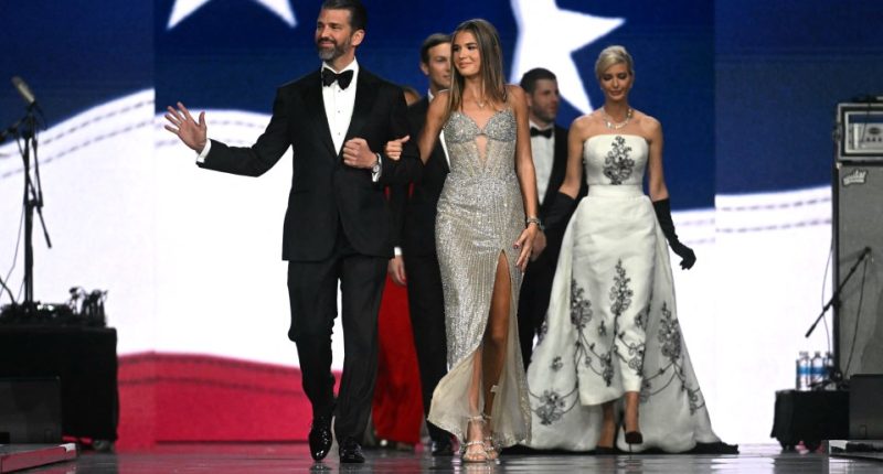 Donald Trump Jr. and his daughter Kai Madison Trump at the Liberty inaugural ball.