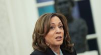 Kamala Harris speaking at a meeting.
