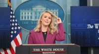 White House Press Secretary Karoline Leavitt at a press briefing.