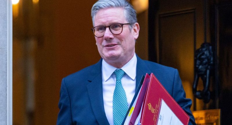 Keir Starmer, UK Prime Minister, leaving Number 10 for Prime Minister's Questions.