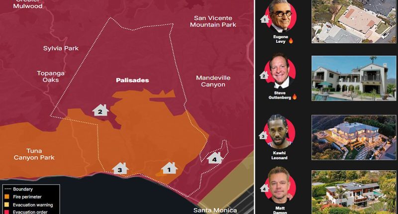 LA fires: Interactive map of celebrities homes destroyed
