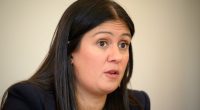 Lisa Nandy, Labour's Shadow Secretary of State for Levelling Up, Housing and Communities, speaking at a meeting.