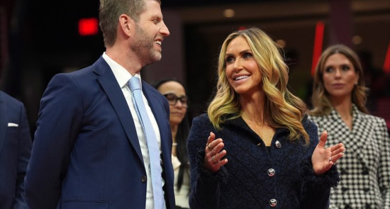 Eric and Lara Trump at a presidential inauguration event.