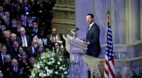 Jason Carter speaks during the state funeral for former President Jimmy Carter at Washington National Cathedral in Washington on January 9