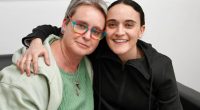 Released Israeli hostage with her mother.