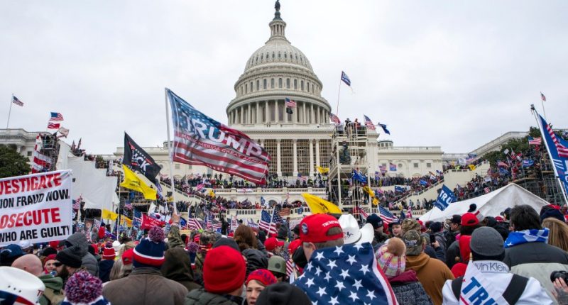 Pro-Trump protestors at the US Capitol.
