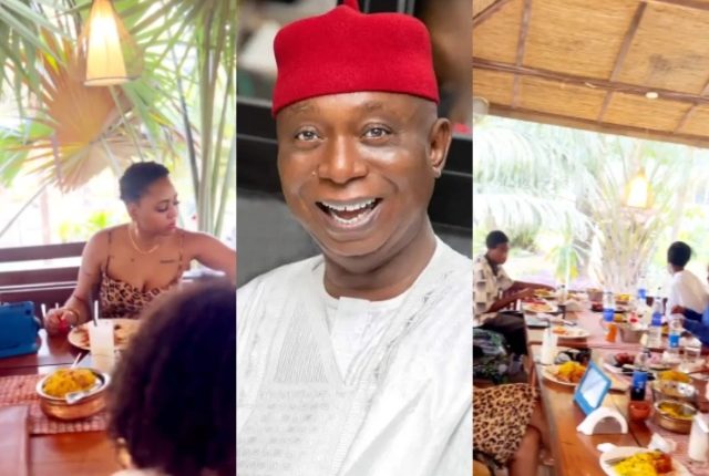 Ned Nwoko treats only Regina Daniels, children to family lunch