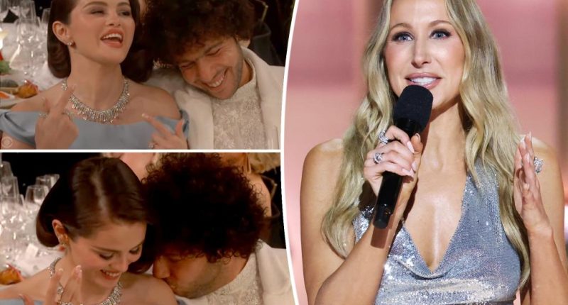 Nikki Glaser teases Benny Blanco, Selena Gomez at Golden Globes 2025