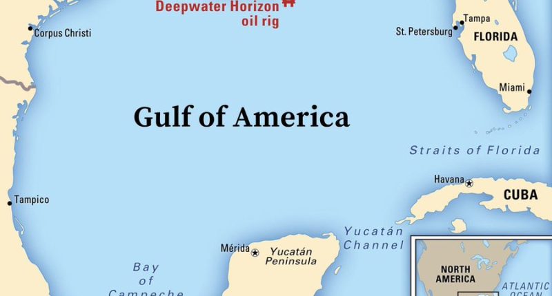 Map of the Gulf of Mexico showing the location of the Deepwater Horizon oil rig.