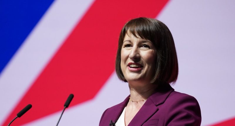 Rachel Reeves speaking at a conference.