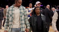 Simone Biles, Jonathan Owens sit courtside for Knicks-Thunder
