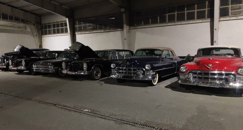 A garage full of luxury cars owned by the Assad family.