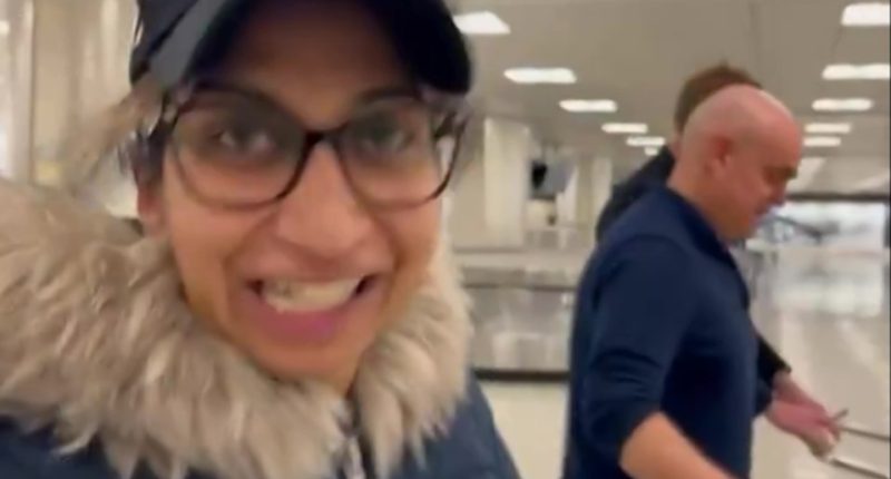 Suella Braverman and Laurence Fox at Washington, D.C. airport.