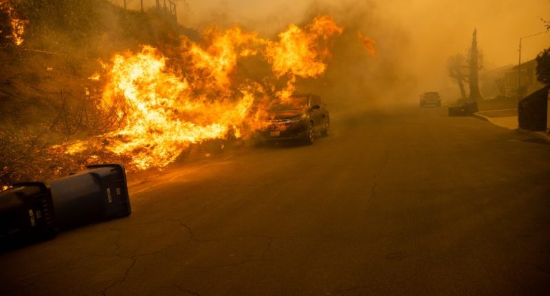 Wind gusts are blowing the wildfires and making them spread faster