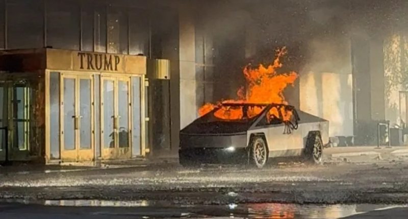 A man blew up a Cybertruck in Las Vegas outside of a Trump hotel on New Year's Day