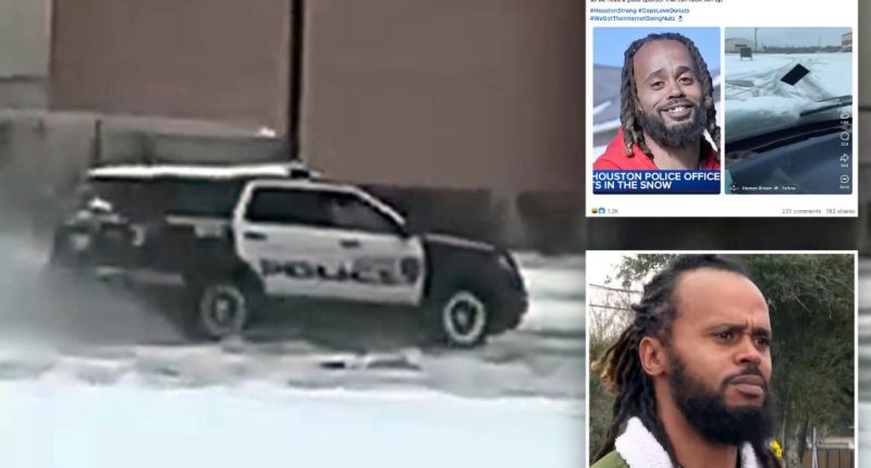 Texas Houston police union calls out 'snitch' Hamon Brown recorded video of cops doing donuts in snow