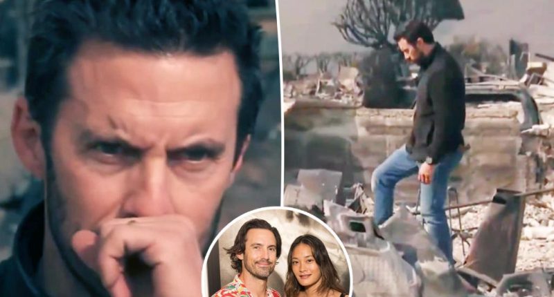 'This Is Us' star Milo Ventimiglia in tears after home burns down in LA fires days before wife gives birth