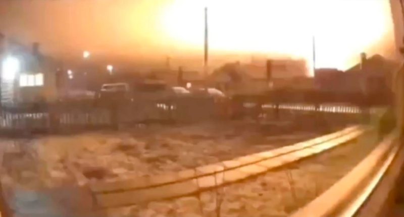 The moment the Ukrainian strike hit a command post in Lgov, Kursk