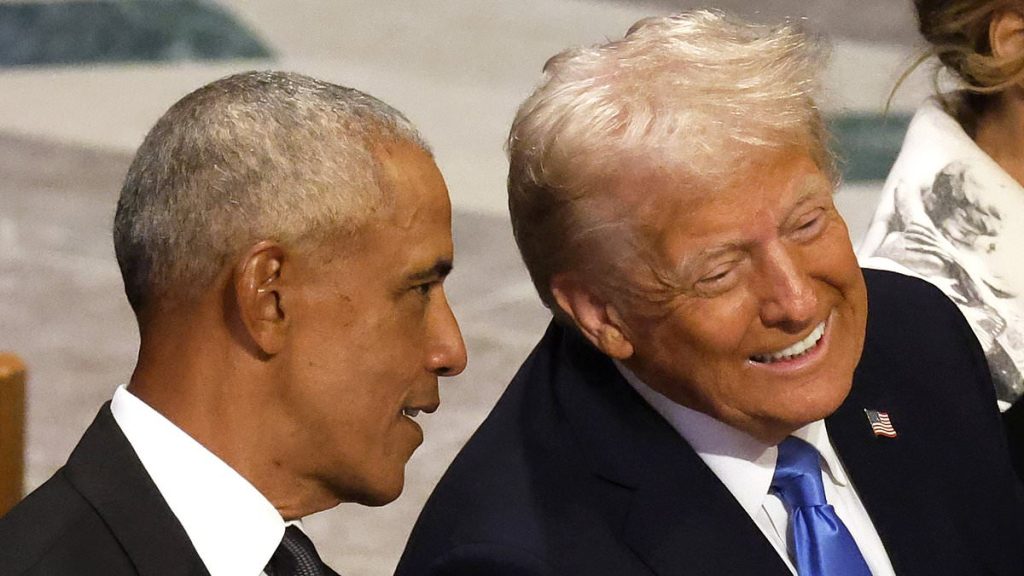 Trump posts wildly realistic lip-read of Obama bromance at funeral