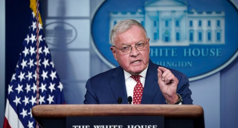 Close-up of Robert Gates speaking.