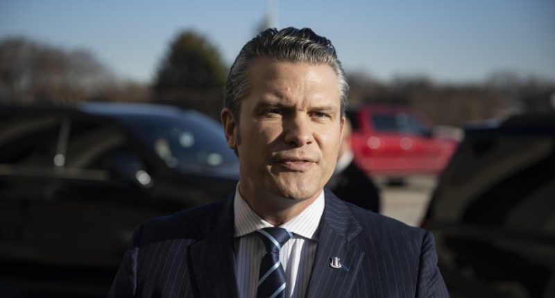 Pete Hegseth, United States Secretary of Defense, speaking to the press.