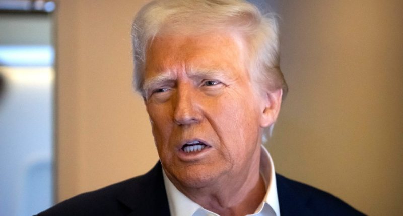 President Donald Trump speaking to reporters.