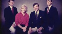 The Menendez family: Kitty and Jose Menendez, seated center, are pictured with their two sons, Lyle, left, and Eric, right