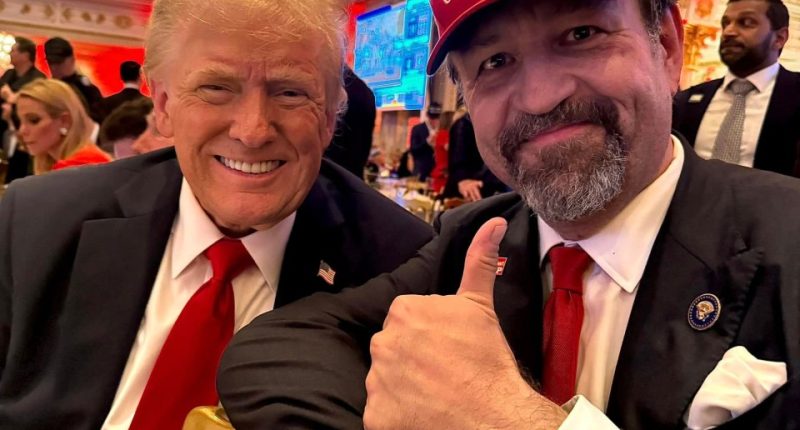 Donald Trump pictured with Sebastian Gorka - one of his most trusted aides and incoming director of counter terror
