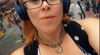 Selfie of Aimee Betro in Times Square.