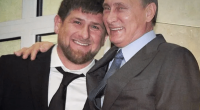 Kadyrov and Vladimir Putin pictured cosying up and beaming