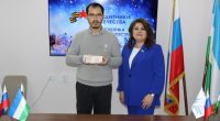 Ex-Russian mercenary Timur Praliev receiving a veterans' award in Russia last month