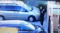 A man outside the New Orleans attack suspects Houston home with his hands up