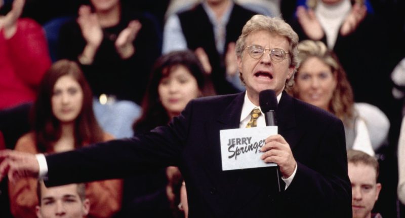 Chuck Conners worked as an announcer on Jerry Springer's (pictured) show