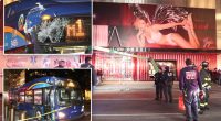 Worker killed while changing billboard in front of NYC Victoria's Secret store after MTA bus clips small boom lift