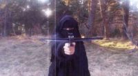 Wanted Hayat Boumeddiene pictured with a crossbow