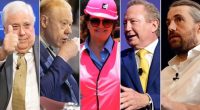 From left to right: Clive Palmer, Anthony Pratt, Gina Rinehart, Andrew Forrest, Mike Cannon-Brookes.