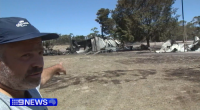 Tony returned to his house this morning in Gerang Gerung on the outskirts of the Little Desert National Park to find it had been ravaged by last night's fire.