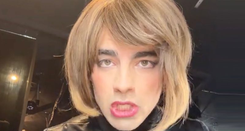 A-list singer goes into full drag for TikTok- can you guess who he is?